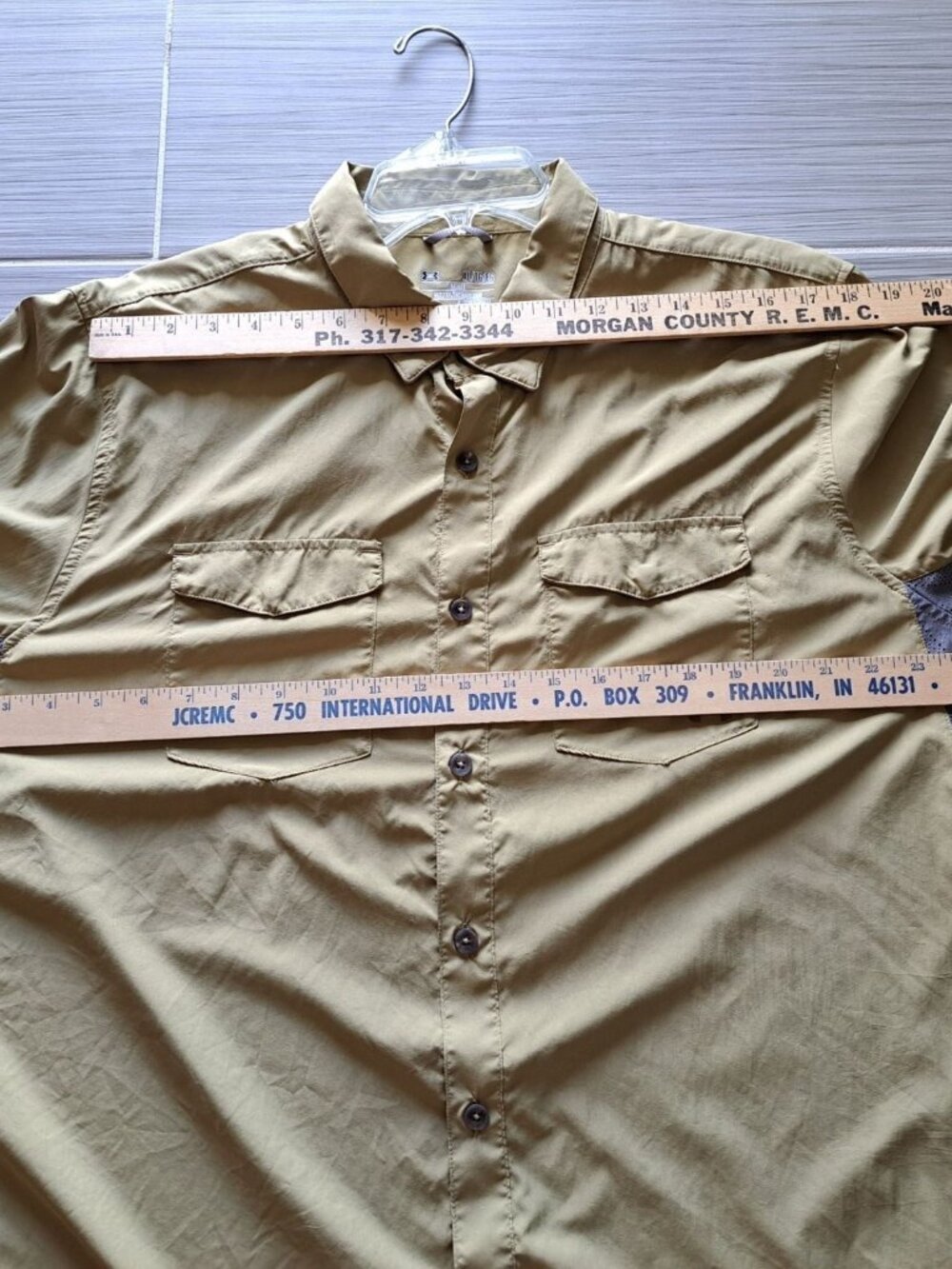 Under Armour Mens Iso-Chill Long Sleeve Button Down Shirt XL HeatGear Loose Fit - Picture 8 of 10